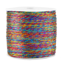 1 rol 90 meter Macramé draad metallic 0.5mm Colour mix blue (kies voor pakketpost)