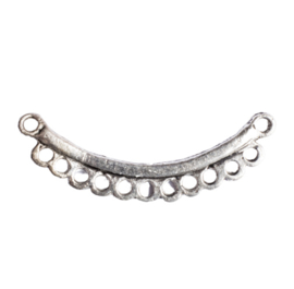 2 x metalen verdeler zilver kleur 37 x 6,5 mm oogje: 1,5mm