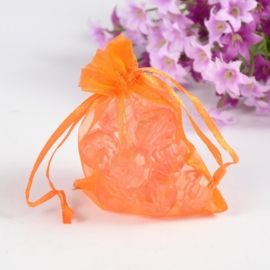 c.a. 100 stuks organza zakjes 8 x10cm oranje