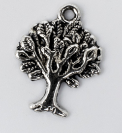 5x Tibetaans zilveren bedels van een boom 21,3 mm x 16,5 mm