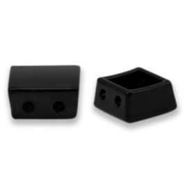 2 x metalen Tile beads square Black ca. 8x8mm (Ø1.2mm)