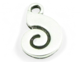 1x DQ metaal hanger nautilus schelp 13mm Ø 1,5mm antiek zilver kleur (Nikkelvrij)