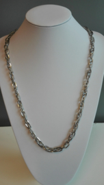 Metalen jasseron ketting platinum ca. 1meter lang zonder sluiting