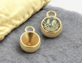 1 x DQ metaal hanger puntsteen SS39 (8,4mm) goud kleur ca. 16 x 12mm, oogje 2mm (Nikkelvrij)