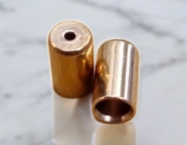 DQ metaal eindkap rose gold kleur  4x7mm gat 3 mm rijggat 1,3 mm (Nikkelvrij)