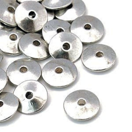 5x Metalen Spacer Kraal Antiek Zilver 11.5 x 4.5 mm