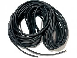 100cm massief Rubber DQ koord 2 mm zwart