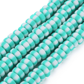 20 x Polymeer kralen rondellen 7mm Turquoise