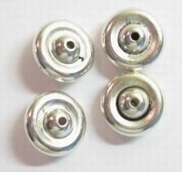 10 x  antiek zilveren kunststof kraal disc 12 mm metallook