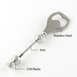 RVS flessen opener om zelf kralen aan te rijgen! 145 x 37mm de pen is 3mm