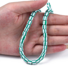 20 x handgemaakte polymeer klei kralen light sea green 6,5 x 6mm gat: 1,2mm column