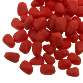 5 x Glaskralen Pebble Mat Red