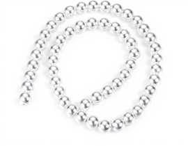 10 x Hematiet kralen 8 mm Silver Plated – gat 1 mm – zilverkleur (Nikkelvrij)