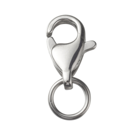 1 x RVS 304 verbindingssluiting met ringen 15,5mm 11 x 6,5 x 3,5mm, ring 6 x 1mm, gat ring 4mm