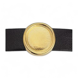 1 x DQ Metaal Schuiver Setting 12mm voor Ø  10 x 2mm leer Goud kleur (Nikkelvrij)