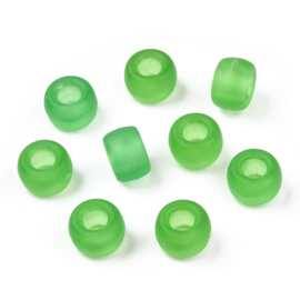 20 x  Rondellen acryl kralen 9 x 6mm Gat: 3,8mm Frosted Lime Green