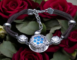 Schitterende armband voor drukkers drukknopen met kristal strass