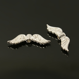 10 stuks tibetaans zilveren engelen vleugels 7 x 23mm verzilverd