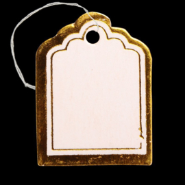 Bosje met c.a. 100 stuks prijs labels prijskaartjes met gouden randje 23x18mm