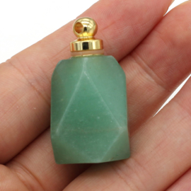 Gedenk hanger mini urn  edelsteen Aventurine goudkleur