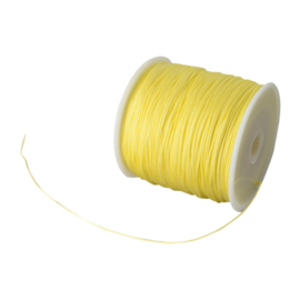 1 rol 90 meter gevlochten nylon koord, imitatie zijden draad 0,8mm champagne yellow