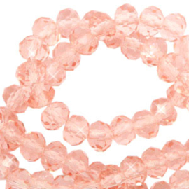20 x Top Facet kralen 4x3mm disc Smashing pink-pearl shine coating