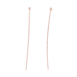 10 x Rose Gold Nietstiften 50 x 0,5mm met bolletje 1,8mm