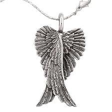 2 x Metalen antiek zilveren engelen bedel vleugels 29x16mm