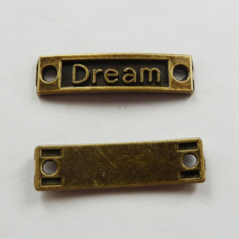 2 x Prachtige tussenzetsel "Dream"  36 x 10mm x 0,5mm   gat: 2mm