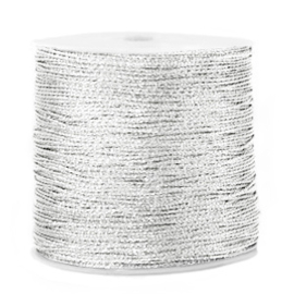 1 rol 90 meter Macramé draad metallic 0.5mm Silver (kies voor pakketpost)