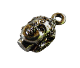 2 x Boeda Buddha Hanger metaal 16 x 9 x 6mm oogje: 2mm