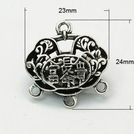 Prachtige Bali Style tusselzetsel 24 x 23 x 10mm Gat: 2mm