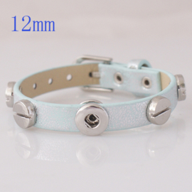 armband zilverblauw met gesp 24 cm