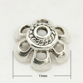 10 x schitterende Tibetaans zilveren kralenkapjes 11mm