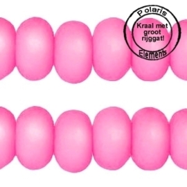 10 Polaris kralen matt disc 8mm  Soft rose pink groot gat 2,5mm