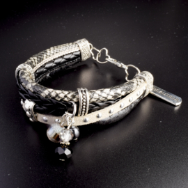 Prachtige armband, verstelbaar met metalen elementen bedel beautiful