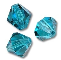 10 x Preciosa Kristal Bicone 6mm Blue