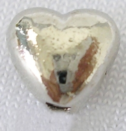 10 stuks tibetaans zilveren tussenzetsels/kralen hart 6mm gat: 1mm