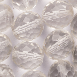 10 x ronde Tsjechië kraal kristal facet 9mm kleur: transparant gat: 1mm