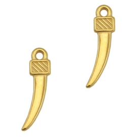 2 x Bedels DQ metaal haaientand Goud 19x5 mm