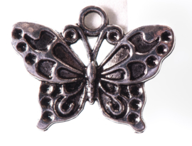 5x Prachtige tibetaans zilveren vlinder 19,3 x 24,8mm oogje: 2,5mm