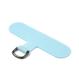 2 x Bevestigingsplaatje telefoonkoord T-vorm 60 x 35 mm – gat 9 x 7 mm – sky blue
