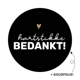 10 x Wensetiket rond 50mm - Hartstikke bedankt!