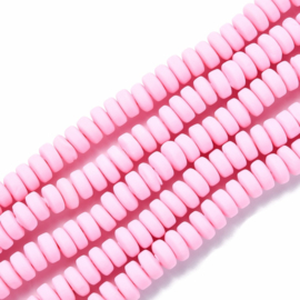 20 x Polymeer kralen rondellen 7mm Pearl Pink