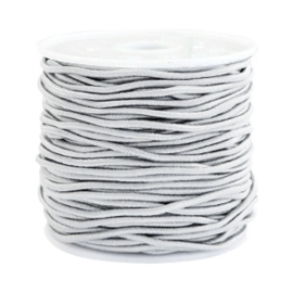 1 meter gekleurd elastisch draad van rubber voorzien van een laagje stof 1,5mm Light grey