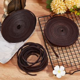 5 meter Plat rundleer koord 5 x 3 mm – Coconut Brown