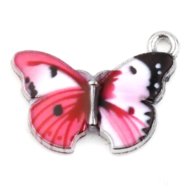 2 x metalen vlinder bedel epoxy 20 x 15mm oogje: 1,7mm