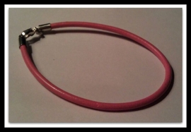 Per stuk Armband European-style oud Roze leer 19 cm