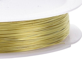 Metaaldraad Geel koper kleur 0,2mm dik rol van 35 meter (Nikkelvrij)