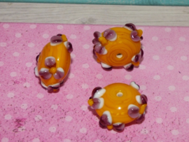 10 x High Quality Glass Hand Made Bead afm. ca. 12 x 21mm